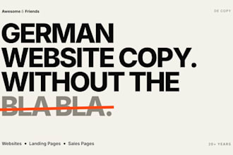 high converting german website and landing page copy