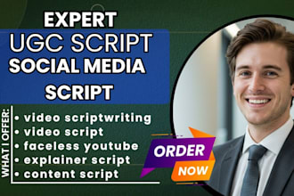 write you tube script, video script, ugc script and you tube automation script