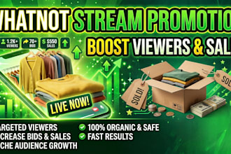 promote your whatnot show to boost views, bids, traffic, and sales