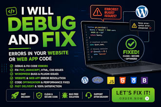 debug and fix errors in your website or web app code