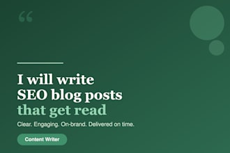 write SEO friendly blog posts and articles