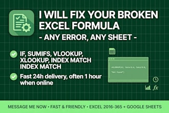 fix excel formulas, errors and broken spreadsheets