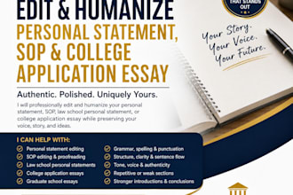 edit, humanize law school personal statement, sop, college application essay