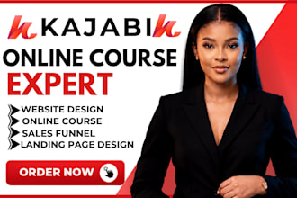 setup kajabi online course kajabi website design kajabi sales funnel expert
