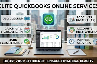 do qbo cleanup, catch and bank reconciliation, ap, ar, payroll