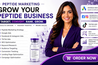 do peptide marketing with google ads, facebook, instagram ads tiktok ads and seo