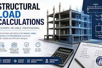 perform structural load calculations for beams, slabs, columns and foundations