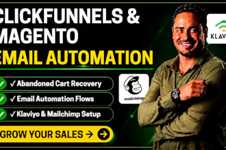 clickfunnel magento email automation abandoned cart marketing klaviyo mailchimp