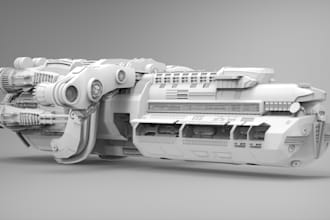 create 3d game assets, spaceship model, hard surface for your game or animation