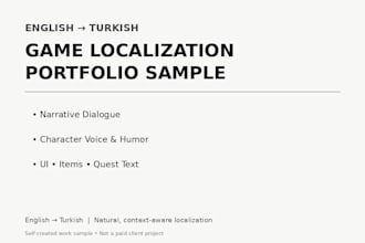 translate and localize your video game from english to turkish