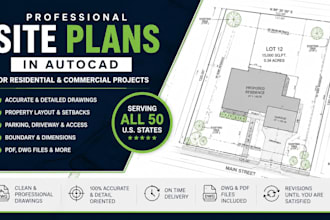 create professional site plans in autocad for texas, florida, california, ny