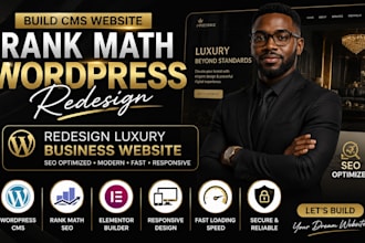 build cms website,rank math wordpress redesign, redesign luxury business website