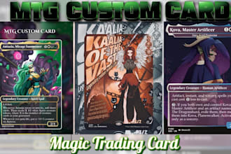design custom mtg cards, tcg card, fantasy card art, and playmat, commander deck