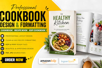 do cookbook design, cookbook formatting, recipe book and KDP cookbook writing