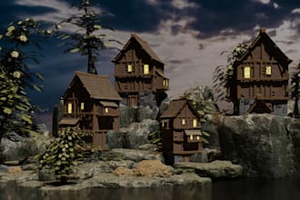 create 3d game environments level design ue5 and unity scenes game ready assets