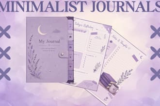 design a canva printable, minimalist journal