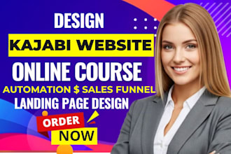 build kajabi online course website, learnworlds lms design kajabi website