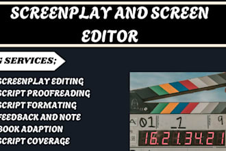 edit and format your screenplay, feature film, movie script, script adaptation
