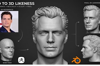 sculpt custom 3d head 3d face 3d bust stl figurine portrait for 3d printing