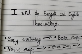 do beautiful bengali and english handwriting