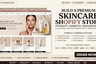 build skincare shopify store beauty website and cosmetics store