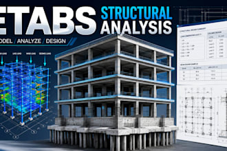 do structural analysis  and design using etabs