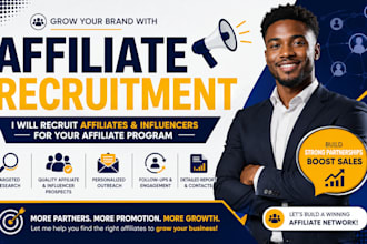 recruit affiliates and influencers for your affiliate program
