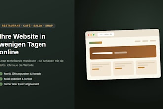 build a professional website for your restaurant or small business