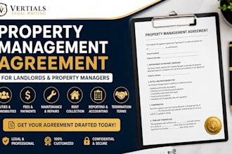 draft a property management agreement for landlords and property managers