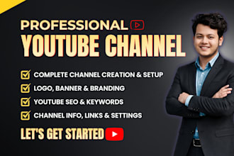 setup and optimize youtube channel with SEO and branding