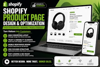 do shopify product page design, landing page deign