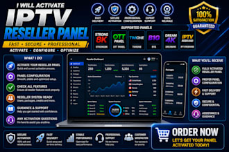 activate reseller panel strong8k,ott panel,tivione, b1g,dream4k,iptv rebrand