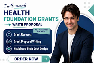 research health foundation grants write proposal design healthcare pitch deck
