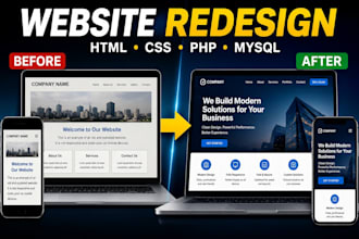 redesign your HTML CSS PHP website