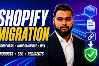 migrate wordpress, woocommerce, or wix to shopify