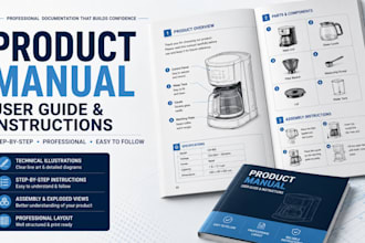 create step by step product instruction manuals and user guides
