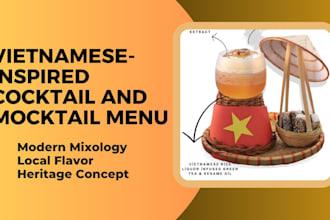 design a premium vietnamese inspired cocktail and mocktail
