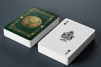 design custom playing cards, poker card, tarot card design card box illustration