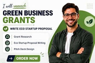 research green business grants write eco startup proposal design pitch deck