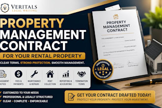 draft a professional property management contract  for your rental propety
