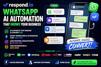setup respond io whatsapp automation ai chatbot CRM n8n