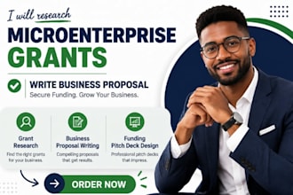 research microenterprise grant write business proposal design funding pitch deck