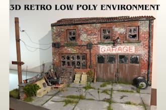 create low poly 3d ps1 ps2 psx n64 retro horror environment indie game and asset