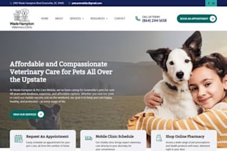 design wix veterinary website animal hospital pet care appointment website