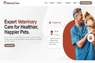 design wix veterinary website animal hospital pet care appointment website