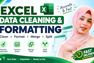 clean, format, merge and split excel data