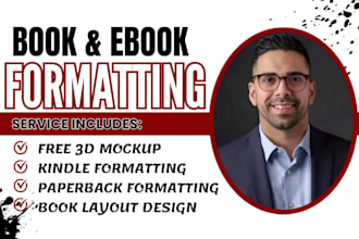 do book formatting, kindle and paperback formatting, book layout design
