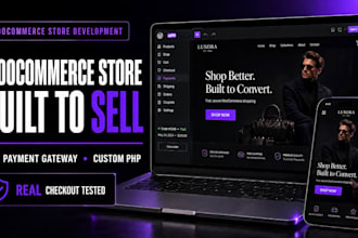 build a wordpress woocommerce ecommerce store, online shop, custom code