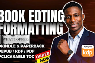edit and format your book for amazon KDP and ebook publishing