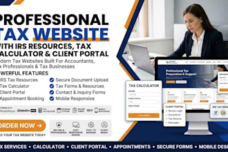 build top notch tax website with irs service tax calculator and client portal